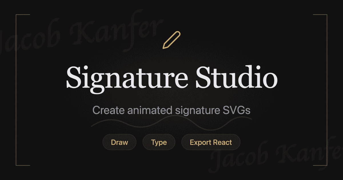 Signature Studio — Animated SVG Signatures